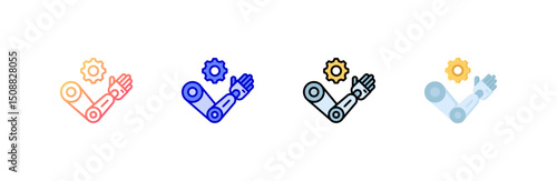 Bionic Arm Icon set multiple style collection