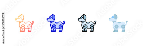 Robotic Icon set multiple style collection
