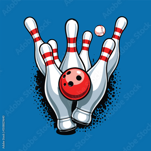 bowling vector art illustration for graphic design