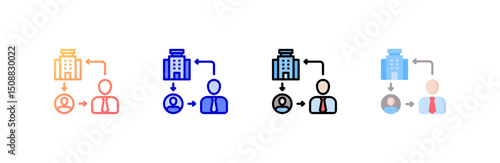 Broker  Icon set multiple style collection