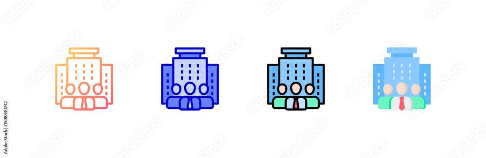 Obraz premium Company Icon set multiple style collection