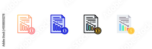 Devaluation  Icon set multiple style collection