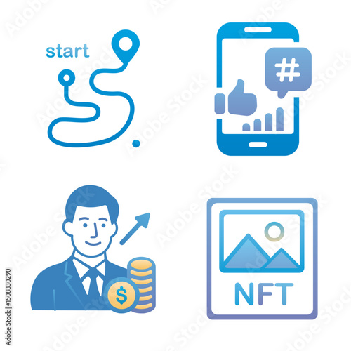 Digital Progress and Assets Icons