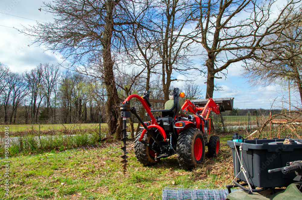 Obraz premium Country life and building fence