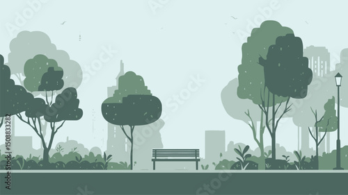 Relaxing city bench composition