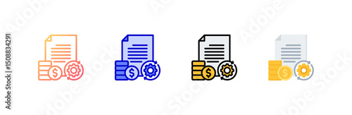 Budget Icon set multiple style collection