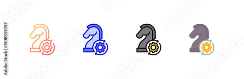 Strategy Icon set multiple style collection