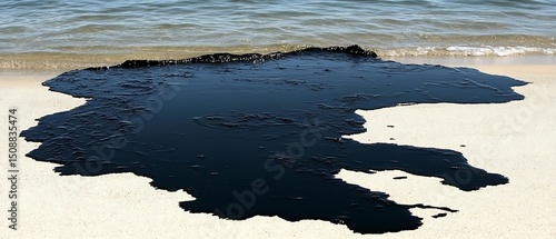 Oil spill on beach