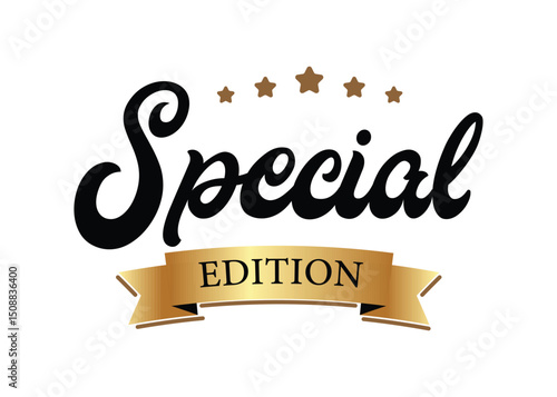 Special Edition Gold & Black Label Premium Product Branding logo icon vector badge sticker design