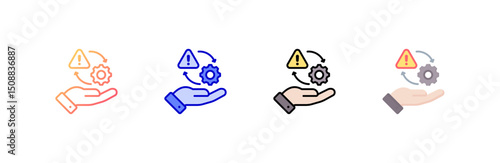 Crisis Management Icon set multiple style collection