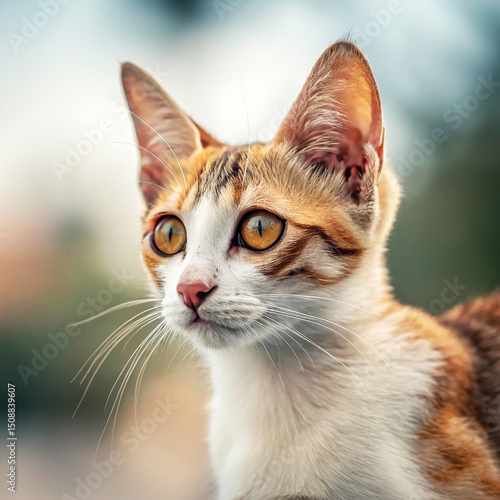 Wallpaper Mural a close-up shot of an Anatolian cat on the blurry Torontodigital.ca