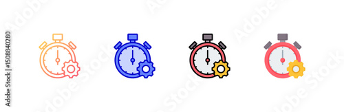 Efficiency Icon set multiple style collection