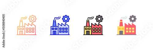 Manufacturing Icon set multiple style collection