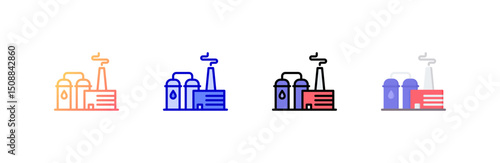 Factory Icon set multiple style collection