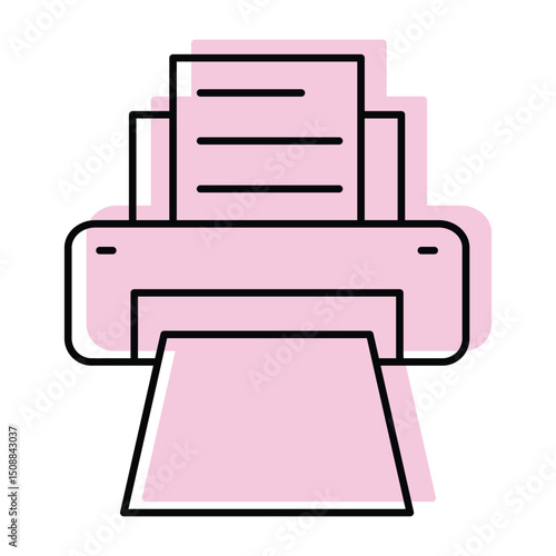 Printer color shadow thinline icon , vector, pixel perfect, illustrator file 
