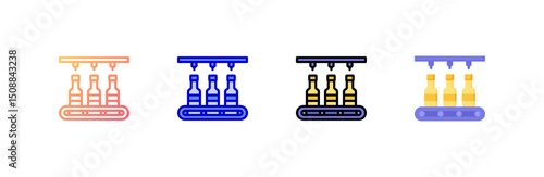 Bottling Icon set multiple style collection
