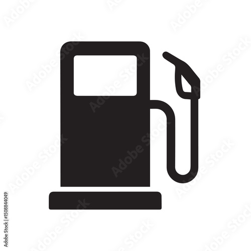 Minimalist Gas Pump Icon – Black and White Petrol Station