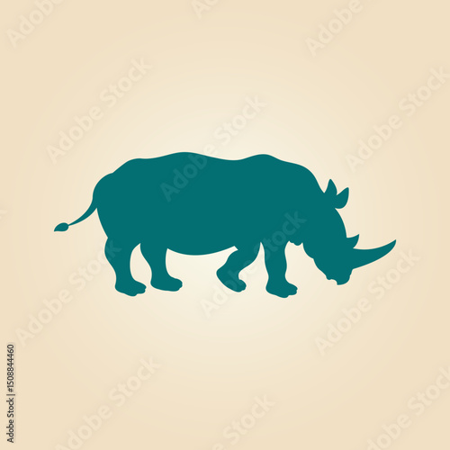 Rhinoceros trendy artwork magnificent abstract vector illustration colorful practical design