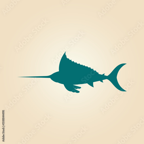 Swordfish trendy artwork magnificent abstract vector illustration colorful practical design