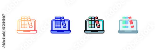 Library Icon set multiple style collection