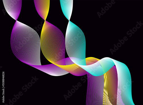 Elegant Black Background with Soft Ribbon – Luxury & Minimalist Design Aesthetic