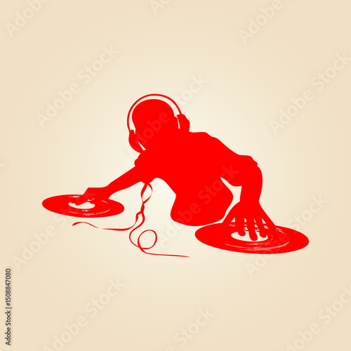 DJ Man trendy artwork ravishing abstract vector illustration colorful practical design