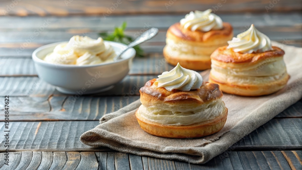 Flaky pastry with cream cheese spread, cream cheese, table setting, cream cheese, table setting,flaky pastry Flaky pastry with cream cheese spread, cream cheese, table setting, cream cheese, table setting,flaky pastry