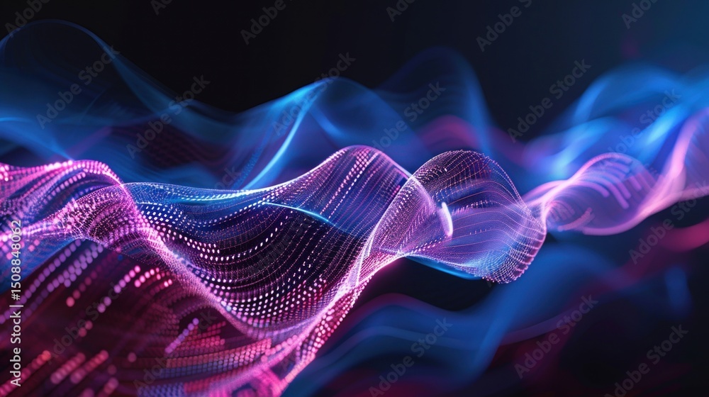 Fototapeta premium Visualization of brain wave patterns associated with stress and anxiety