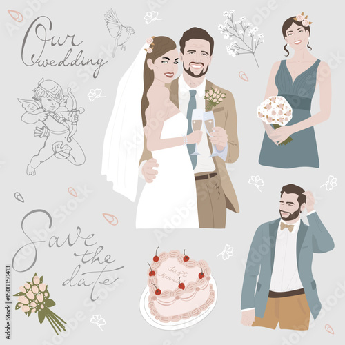Our beautiful wedding illustration set