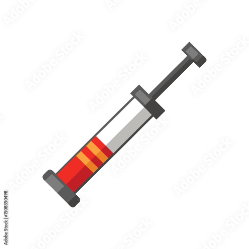 Simple vector illustration of a medical syringe for vaccination and healthcare concepts