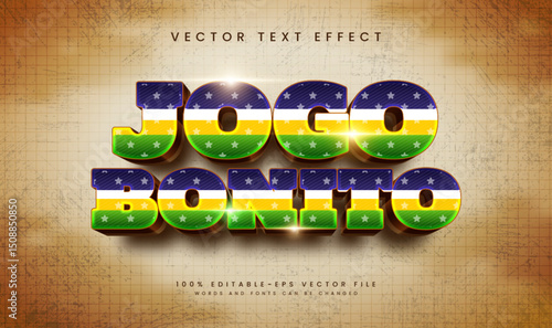 Jogo bonito editable vector text effect, modern concept. Suitable for brazilian event theme.