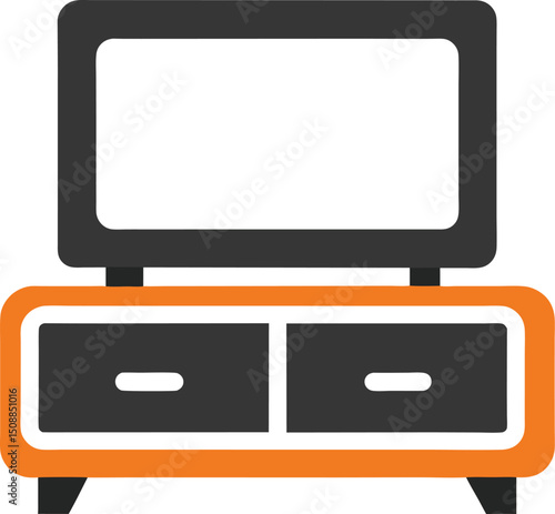 flat tv set with clipping path