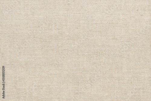 Photo of Close up of a beige woven fabric texture background material