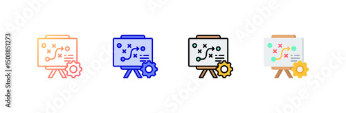 Strategy Icon set multiple style collection