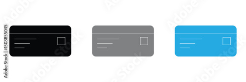 Credit Card Icon set for digital nomad, freelancer, working at home . Vector Illustration . EPS 10 . 