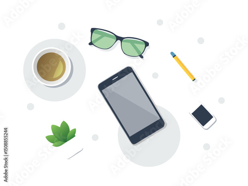 office supplies design elements isolated on white background
