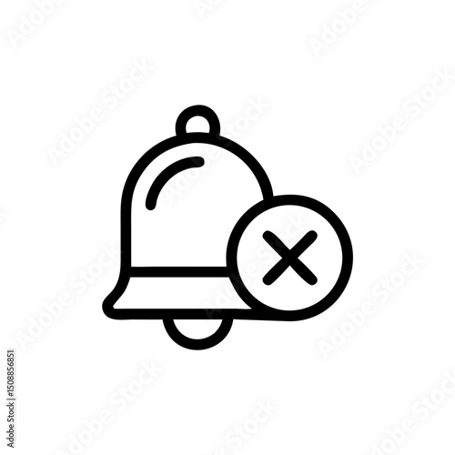 Notification bell icon with crossed symbol indicating do not disturb  