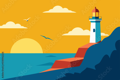 lighthouse on the sea