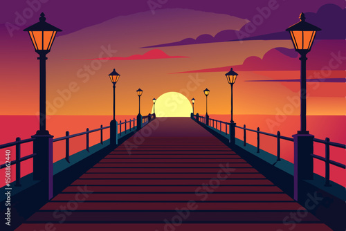 sunset at the pier