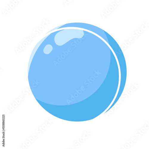 Blue shiny pearl illustration icon line vector 2d style