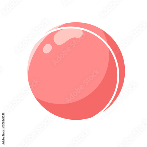 Red shiny pearl illustration icon line vector 2d style