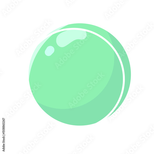 Soft Green shiny pearl illustration icon line vector 2d style