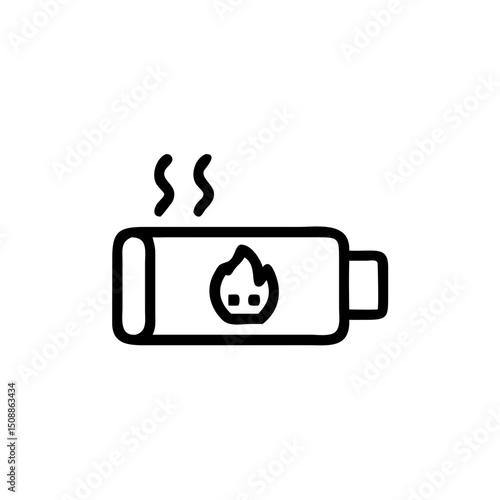 burnout icon with flame indicating overheating and discharge  