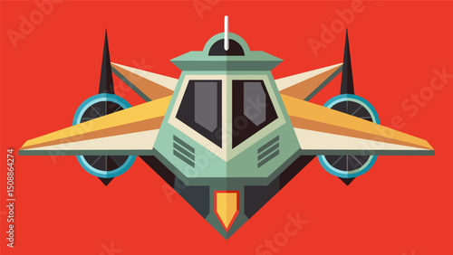 A highspeed air taxi with a triangular shape and three powerful engines for a quick and efficient vertical takeoff and landing. Its design is inspired by military aircraft and. Vector illustration