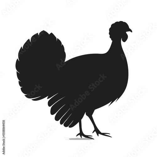 Thanksgiving turkey silhouette farm bird vector