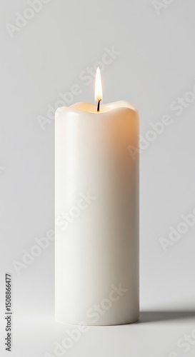 Wallpaper Mural Single white candle flame against plain background Torontodigital.ca