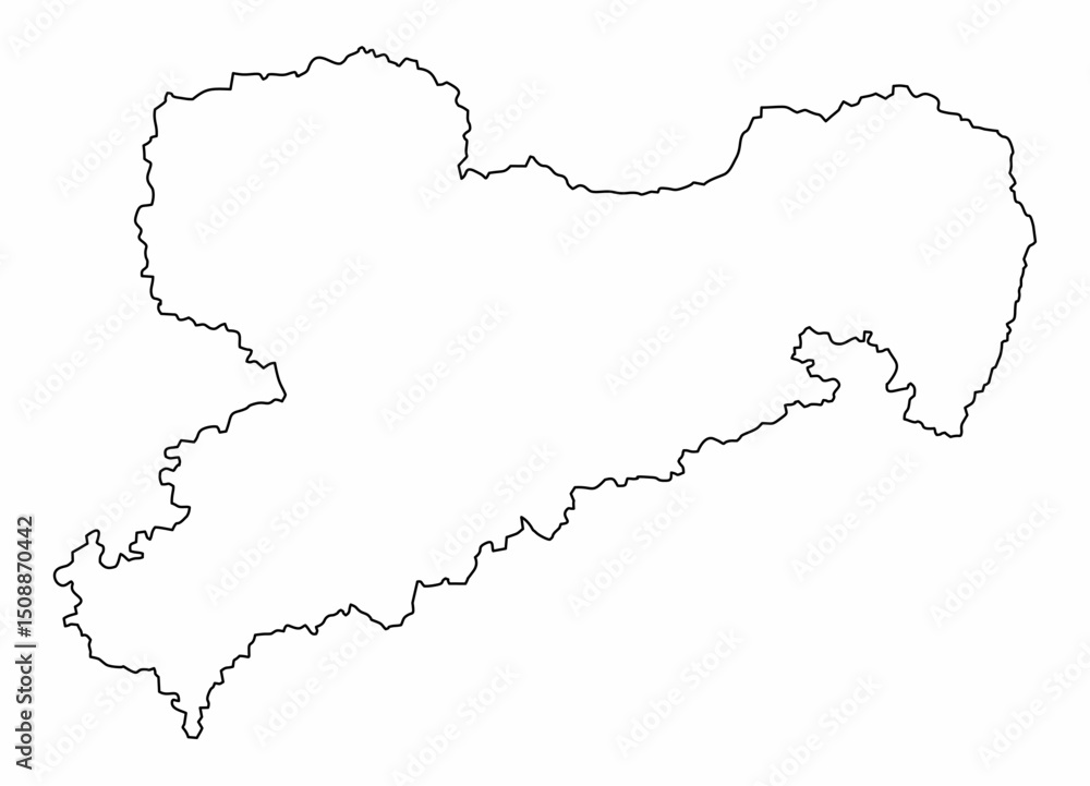 Saxony outline map Saxony outline map