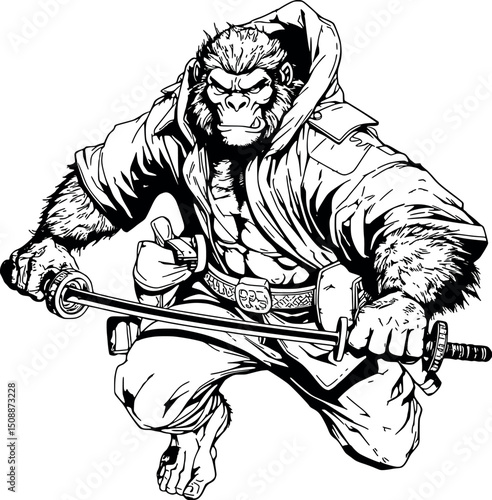 ideal warrior for tattoos with sword