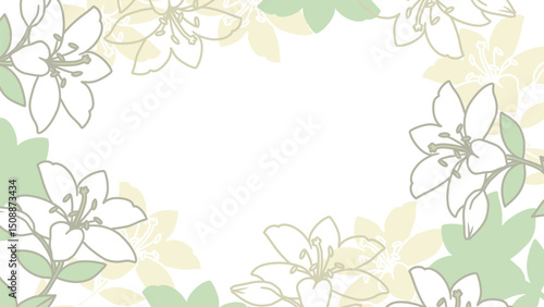 Lush Green Leaves and White Lilies Floral Vector. Perfect for seasonal projects, event invitations, or decorative purposes, this design embodies freshness and serenity.