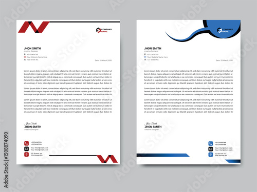 Professional corporate minimal Letterhead template Design for Advertising Company Profile Layout, Letterhead Design, Clean and Print-ready